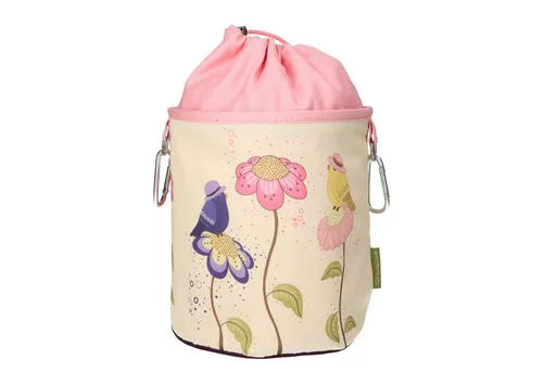 bellaCott Wäscheklammern Wäscheklammerbeutel Vögel Blumen, Ø18 x 31 cm, Baumwolle, 2 Karabiner, Auf links Waschbar bei 40 Grad/bügelbar, Trockner auf niedriger Stufe