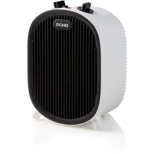 DOMO DO7325F Elektrische Heizlüfter - Mit Ventilatorfunktion - 2 Temperatureinstellungen und 1 Ventilatoreinstellung - 2000 W - Weiß/Schwarz
