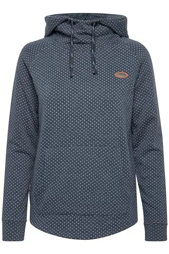 OXMO OXAmina Damen Kapuzenpullover Hoodie Pullover mit Kapuze, Größe:XS, Farbe:Insignia Blue Melange (1940101)