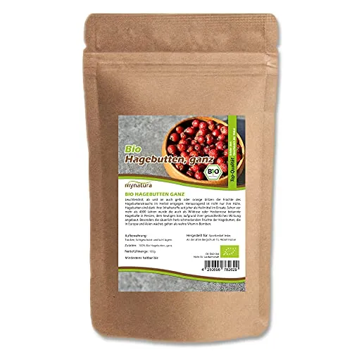 Mynatura Bio Hagebutten ganz getrocknet I Hagebuttenfrüchte I Vitamin-C I Hunds-Rose I Heckenrose I Naturprodukt I Im Beutel (1000g)