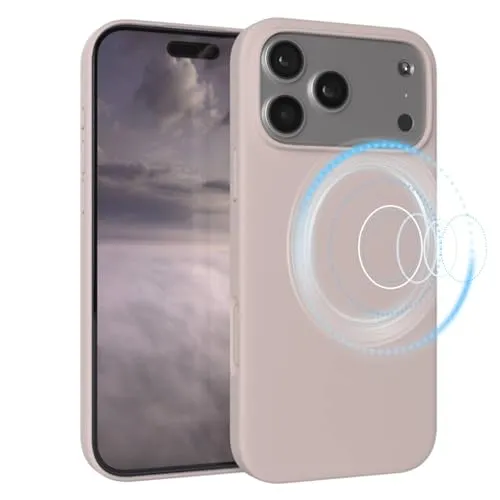 EAZY CASE Magnetische Silikon Hülle für iPhone 17 Pro Max - MagSafe-kompatibel, Premium-Liquid-Silikon, Stoßfest, Kameraschutz, Mikrofaser-Innenfutter, Slim Cover Handyhülle Bumper - Nude Rosa