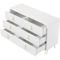okwish Sideboard mit Goldgriffen 120x40x77cm