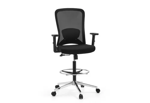 hjh OFFICE Drehstuhl Top Work 44 - Ergonomischer Arbeitsstuhl - Bürostuhl mit extra hoher Sitzverstellung, integrierter Lendenwirbelstütze und höhenverstellbaren Armlehnen für optimalen Komfort und Ergonomie am Arbeitsplatz.