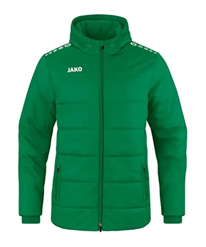 JAKO Herren Coachjacke Team mit Kapuze, Sportgrün, XL - Sportjacke aus wasserabweisendem Polyester-Ribstop, ideal für Training und Freizeit, mit warmem Fleece-Innenfutter und praktischer Kapuze.