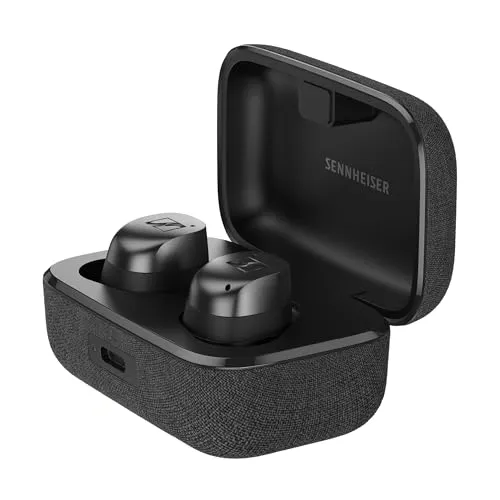 Sennheiser MOMENTUM True Wireless 4, kabellose Bluetooth Kopfhörer, Bluetooth 5.4, Noise Cancelling, komfortables Design, 30 Stunden Akkulaufzeit, adaptives ANC, LE Audio, Auracast, Schwarz Graphite