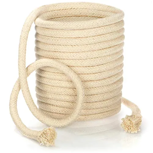 COM-FOUR® Docht für Öllampen zuschneidbar- Ersatzdocht für Gartenfackel, Bambusfackel - Lampendocht Öllampe - Fackel-Docht - rund 500 cm x Ø 8 mm (1 Stück - 500cm x 8mm)
