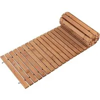 Costway Rollweg Holz Gartenweg wetterfest 245 x 55 cm Braun - Hochwertiger rollbarer Gartenweg aus robustem Tannenholz, ideal für den Außenbereich. Mit Anti-Rutsch-Oberfläche für mehr Sicherheit und vielseitig einsetzbar auf verschiedenen Untergründen.