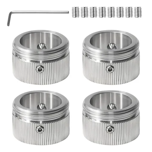 Euablfo 4 Stück Heizkörperthermostat Adapter, M30×1.5 Gewinde, Heizkörperventil, Innendurchmesser 22mm, Heizkörperventil Thermostatkopf Adapter für RA/Rav/Ravl, mit Sechskantschlüssel