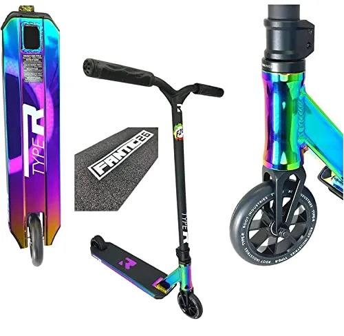 Root Industries R-Type Stunt-Scooter mit Fantic26 Sticker (Rainbow Neochrome) - Stuntscooter für Kinder von 3-7 Jahren, optimal für Skateparks, inklusive limitiertem Zubehör und hervorragendem Preis-Leistungs-Verhältnis.