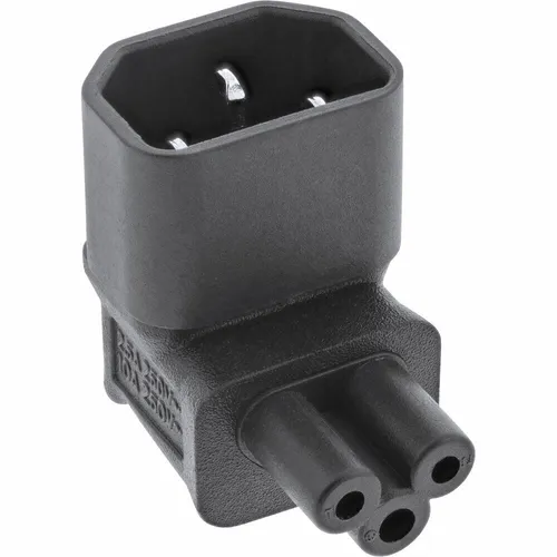 InLine® Netzadapter IEC 60320 C14 / C5 oben/unten gewinkelt 3pol. Kaltgeräte