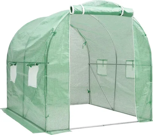 vidaXL Gewächshaus 4 m² – Robuster Pflanzenunterstand - Dieses geräumige Gewächshaus schützt deine Pflanzen optimal vor Witterungseinflüssen. Mit stabilen Fenstern und einer breiten Tür bietet es viel Platz für deine Pflanzen. Ideal für Hobbygärtner, einfach aufzubauen!