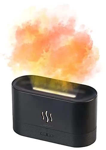 Carlo Milano Aroma Diffusor: Ultraschall-Aroma-Diffuser mit zuschaltbarer LED-Flamme, USB-Betrieb (Duftlampe, Humidifier, Stimmungslicht)