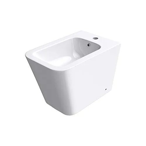 doporro WC-Bidet S-Düren112 - Elegantes Keramik Stand-Bidet - Bidet aus Keramik, randlos für einfache Reinigung, Maße: 55x36x41 cm, ideal für alle DIN-Anschlüsse. Perfekt für Ihr modernes Bad!