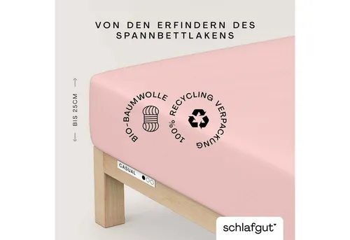 schlafgut »Casual« Bio-Spannbettlaken L / 334 Purple Light von Schlafgut