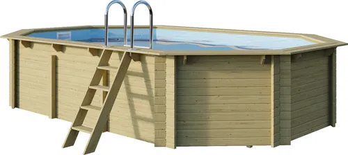 TREND Holzpool-Set Achteckig Langform