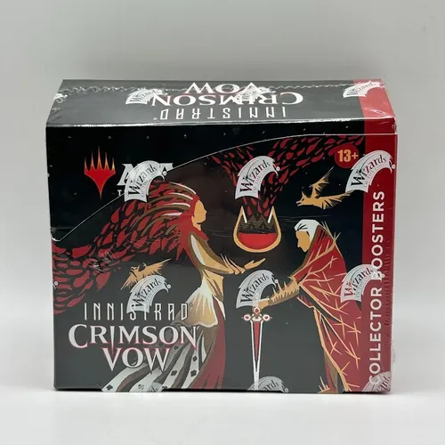 Wizards Of The Coast Collector Booster Display Innistrad Crimson Vow - Sammelkarten-Display mit 12 Boostern aus Magic: The Gathering, enthält 15 Karten + 1 Token pro Booster. Entdecke seltene und wertvolle Karten in diesem einzigartigen gothic Horror-Set!