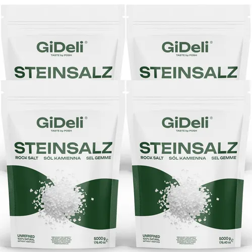 GiDeli Steinsalz Grob 20kg Sack | Natürliches Kristallsalz, Spielsalz, Kochsalz