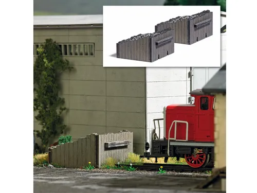 Busch 1395 Echtholz-Prellböcke 2 Stück Bausatz fertig koloriert H0 1:87 Neu