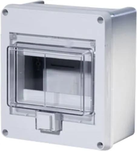 F-Tronic KV06WDKE Verteilerschrank 6 Teilungen - Sonstige Elektroinstallationsartikel, robuster Feuchtraumkleinverteiler aus schlagzähem Kunststoff mit Klappdeckel, ideal für geschützte Außenbereiche.