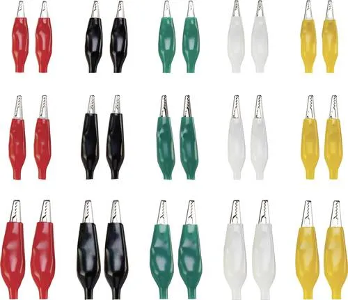 TRU Components 93038C196 Krokodilklemmen-Set Schwarz, Rot, Weiß, Grün, Gelb 30St.