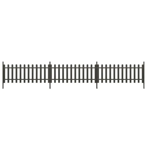 vidaXL Lattenzaun mit Pfosten 3 Stk. WPC 614x80 cm - Metallzaun aus langlebigem WPC, ideal für dekorative Abgrenzungen im Garten und Außenbereich, wasser- und verrottungsbeständig für langanhaltende Nutzung.