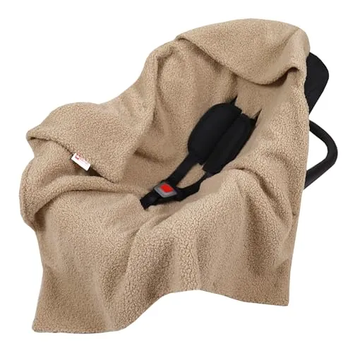 Babylux Einschlagdecke Bouclé 80x80 cm – Kuschelige Babydecke mit Kapuze für Autositz, Babyschale & Kinderwagen - Kuschelige Einschlagdecke aus weichem Bouclé-Stoff, ideal für kalte Tage. Universell passend für gängige Babyschalen und Kinderwagen. Mit Kapuze und Druckknöpfen für Geborgenheit. Pflegeleicht und robust, Made in EU.