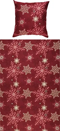 REDBEST Bettwäsche Biber weinrot Größe 1x 135x200 cm + 1x 80x80 cm