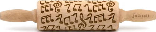 folkroll Teigroller 3D-Motiv-Teigrolle Massivholz, Musik
