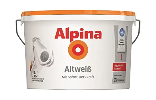 Alpina Wandfarbe Altweiß 5 Liter matt