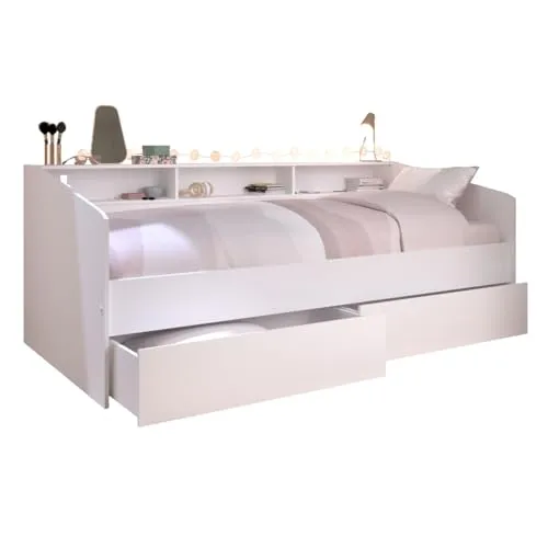 Parisot Jugendbett Stauraumbett Sleep mit Bettschubkasten in Weiß