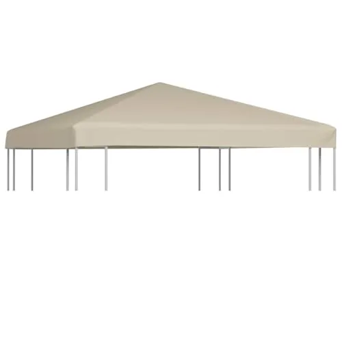 vidaXL Pavillondach Ersatzdach 3x3 m Beige - Pavillon Ersatzdach aus robustem, wasserbeständigem Polyester mit PVC-Beschichtung, ideal für Schutz vor Sonne und leichtem Regen. Verstärkte Ecken gewährleisten hohe Haltbarkeit.
