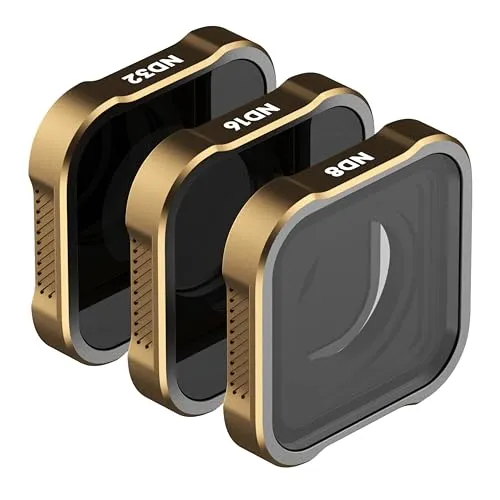 PolarPro Shutter Collection - 3er-Pack Filter für GoPro Hero 9, 10, 11 & 12 - Wickeltaschen mit ND8, ND16, ND32 Neutraldichtefiltern, ideal für helle Umgebungen. CinemaSeries Glas schützt vor Kratzern und Fingerabdrücken.