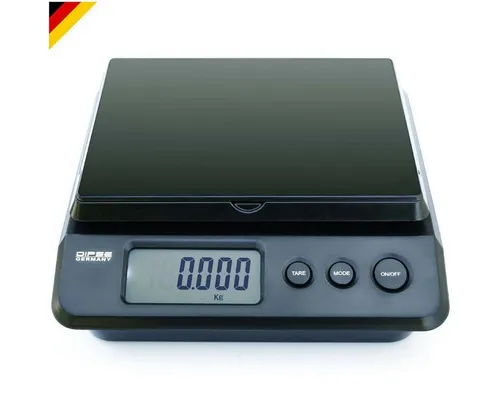 Dipse Feinwaage Parcel 25 - Paketwaage Briefwaage mit 2g Teilung und 25kg Kapazität, Abschaltbare Auto Off Funktion