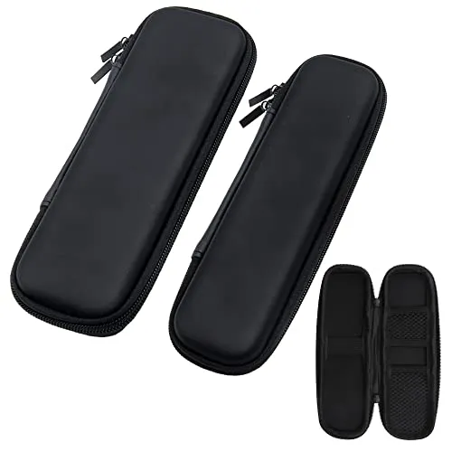 Sixfolo 2 Stück Eva Stift Etui Schwarz Federmäppche,2 Größe | Schreibmäppchen Bleistift Tasche Klein,Multifunktionale Wasserdicht Mäppchen mit Reißverschluss für Stylus Pen Datenkabel