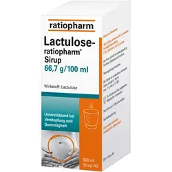 Lactulose-ratiopharm Sirup - Arzneimittel zur Linderung von Verstopfung, enthält den Wirkstoff Lactulose für eine sanfte Wirkung und ist gut verträglich.