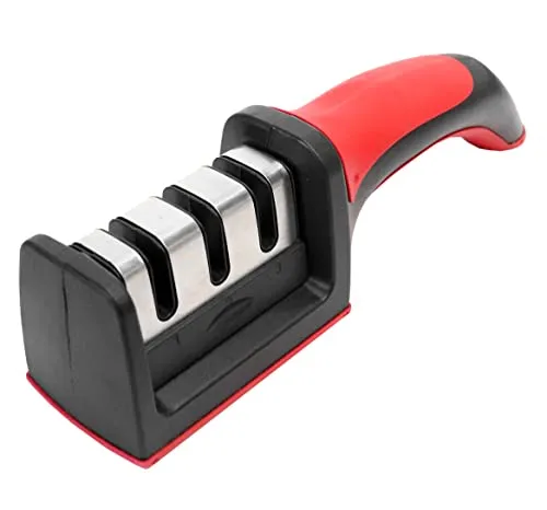 Manueller Messerschärfer Küchenmesser 3 Stufen Sharpner für Grobschliff und Feinschliff Wolfram und Keramik