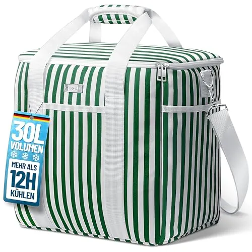 HOEL Kühltasche groß 30L – Faltbare Isoliertasche für Picknick und Einkaufen