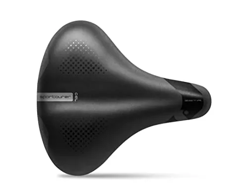 Sportourer Fahrradsattel Zeta Gel Hi-Viz, schwarz, One Size - Fahrradsättel für City-Fahrten, mit komfortablem Gel-Polster und hoher Sichtbarkeit für mehr Sicherheit im Straßenverkehr.