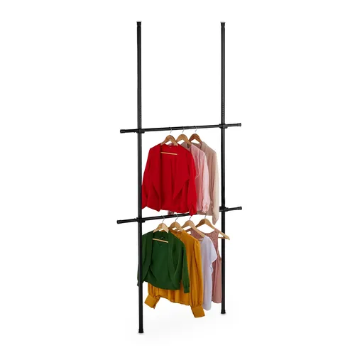 Klemmgarderobe Teleskop-Kleiderstangensystem - Kleiderständer ohne Bohren, ideal für einfache Montage und flexibles Design. Passt in jeden Raum mit einer Höhe bis 300 cm.