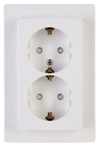 Kopp 920929087 Venedig 2 Fach-Schutzkontakt-Steckdose