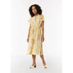 comma Chiffon-Kleid mit U-Boot-Ausschnitt in gelb von comma,