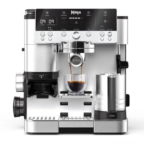 Ninja Luxe Premier 3-in-1 Kaffeemaschine mit Mahlwerk und Aufschäumer