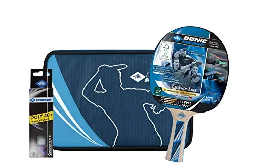 DONIC SCHILDKRÖT Tischtennis-Geschenkset Legends 700 - Tischtennis-Geschenkset mit Premium-Qualität: Enthält 1 Legends 700 Schläger, 3 ITTF-zertifizierte Bälle und eine hochwertige Schlägerhülle – ideal für Hobbyspieler und Einsteiger.