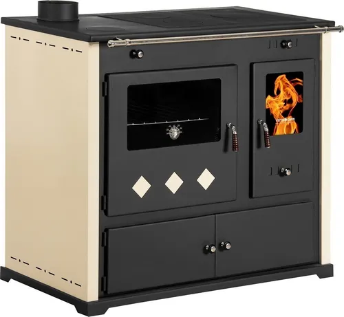 Prometey Festbrennstoffherd Practik LUX creme, 9,50 kW