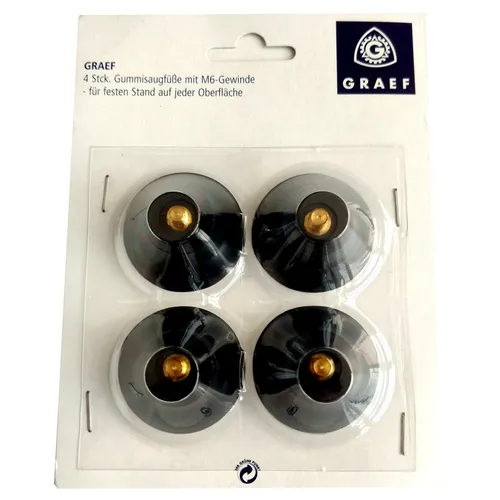 GRAEF Gummisaugfüße mit M-6 Gewinde, 4er Karte