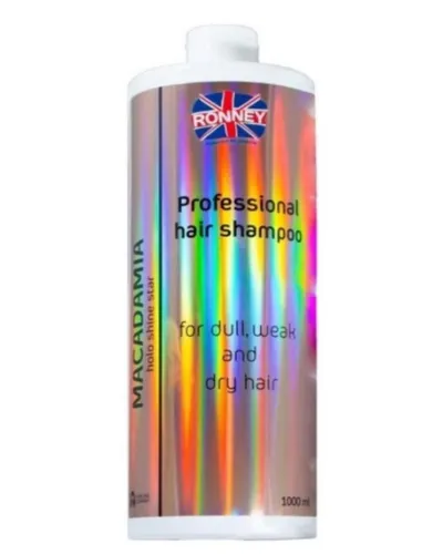 Haarshampoo Ronney Professional holo shine star Shampoo (1000 ml) Macadamia für, Flasche, Das Shampoo regeneriert, stärkt und spendet trockenem Haar Glanz
