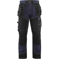 Blaklader 15001370 Handwerker-Hose X1501, Marineblau/Schwarz - Arbeitshose mit praktischen Werkzeughaltern und CORDURA-verstärkten Knietaschen, ideal für anspruchsvolle Arbeiten.