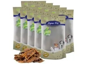 Lyra Pet® Rinderdörrfleisch Chips 10 kg - Hundefutter - Leckerer Kausnack aus 100 % reinem Rindfleisch, schonend luftgetrocknet, fettarm und ideal für die Zahnpflege Ihres Hundes. Extra langer Kaugenuss für artgerechte Fütterung!