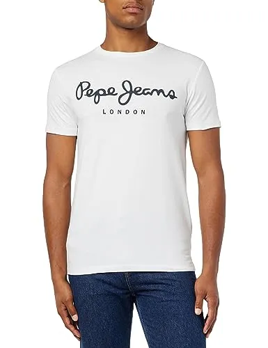 Pepe Jeans Herren Original Stretch N T-Shirt, 800weiß, L EU