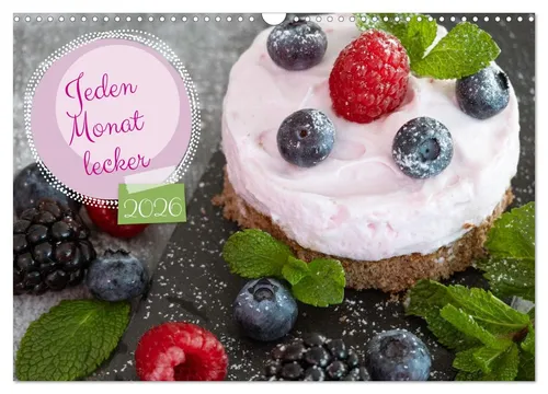 Jeden Monat lecker (Wandkalender 2026 DIN A3 quer) - Kalender mit beeindruckenden Foodfotos, ideal für jede Küche. Genießen Sie jeden Monat neue kulinarische Inspirationen!